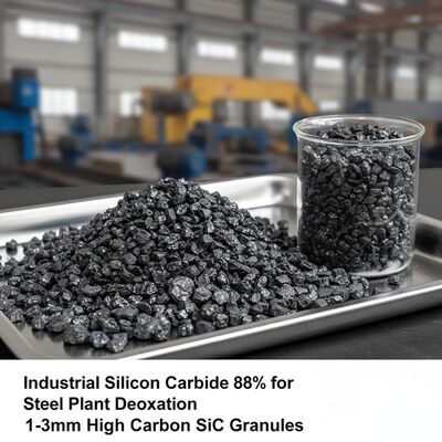 Industriële siliciumcarbide 88% 1-3 mm Granulaten voor deoxidering van staalfabrieken met een hoge koolstof- en exotherme reactie